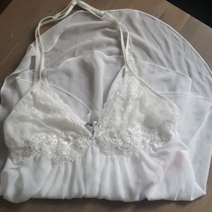 Juliet Lace Trimmed Chiffon Chemise Nightgown Set